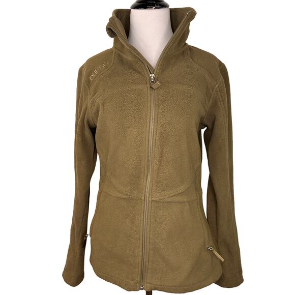 Burton Dryride Olive Green Zip Up Fleece Jacket Size Small - Picture 1 of 11